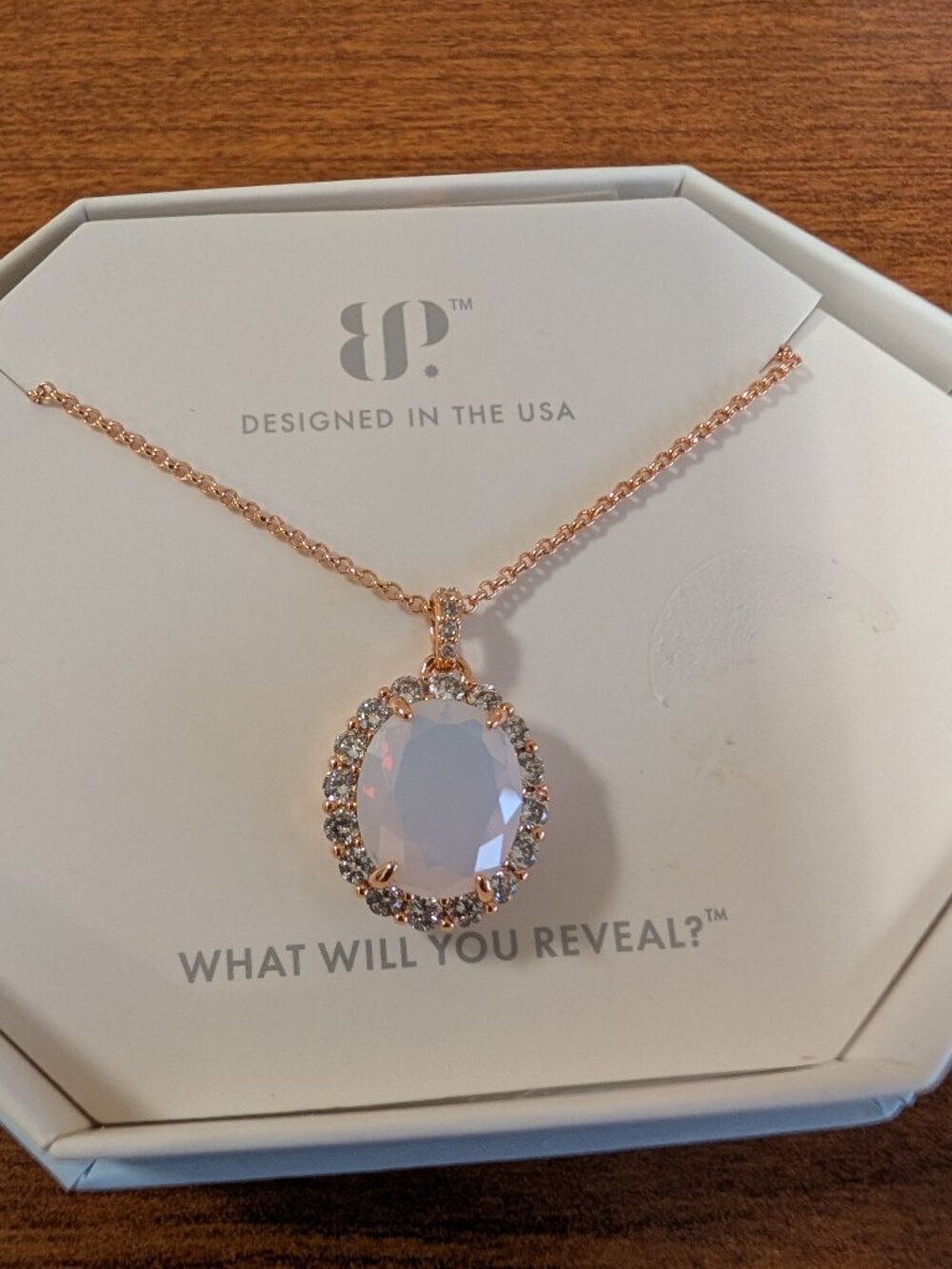 Bomb Party 2424 Necklace - Moonstone on Rose Gold plating